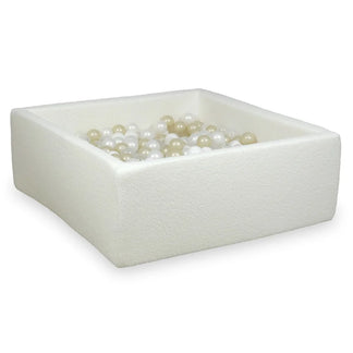 Piscine à balles Bouclé 110 x 110 x 40 cm Blanc - Mimii
