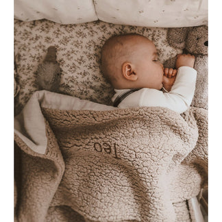 Zachte "teddydeken" ZONDER naam - beige