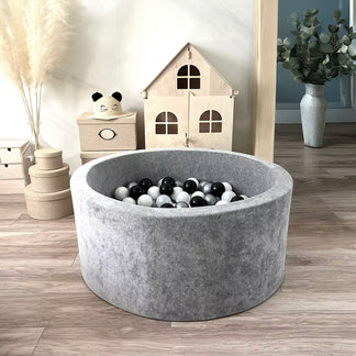 Piscine à balles Soft Velvet Gris 90x40cm