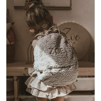 Sac à dos enfant Teddy avec nom brodé - gris