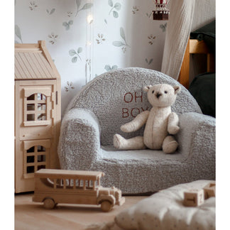 Chaise Teddy Grise - avec nom brodé