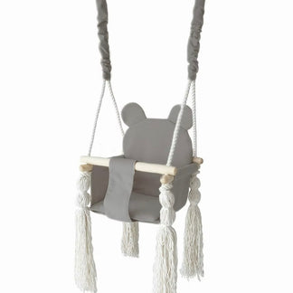 Balançoire bébé ours en peluche graphite - MOJE