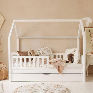 Bed house Bodi with bed drawer White - 90x190cm