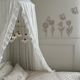 Ensemble de fleurs et papillons en bois n° 2