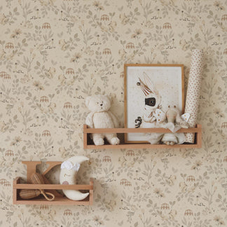 Papier peint Forêt de fleurs - Blanc cassé - Mrs. Mighetto