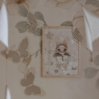 Papillons en bois et rotin