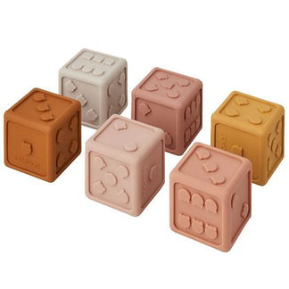 Gloria dobbelstenen 6 stuks Tuscany rose multi mix