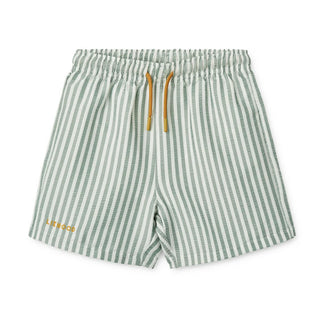 Short de bain Duke Stripe Menthe poivrée / Blanc éclatant