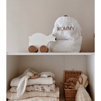 Sac à dos enfant Teddy avec nom brodé - blanc