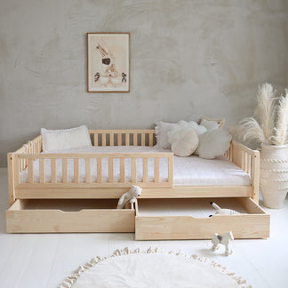 Lit standard Boaz avec tiroirs de rangement - 140x200cm