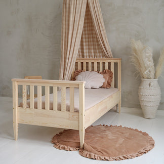 Lit standard Boho avec large barrière - 90x190cm