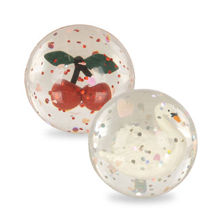 Lot de 2 balles rebondissantes Cerise/Cygne