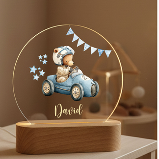 Round Acrylic Glass Night Light - Personalized