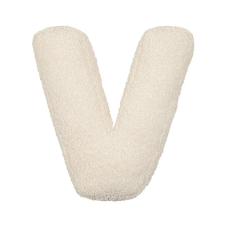 Coussin lettre Teddy blanc V