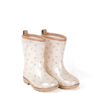 Wellies Rain Boots Flower Buds Glitter
