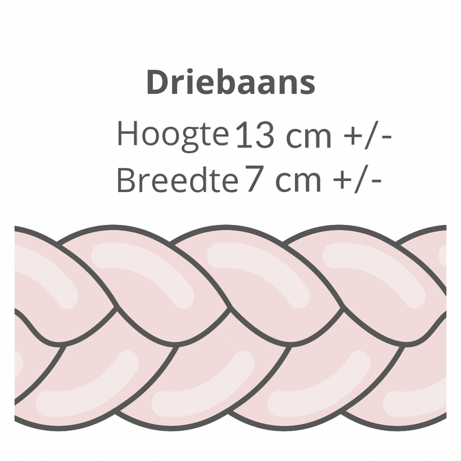 Gevlochten bedbumper Driebaans - Lulumi