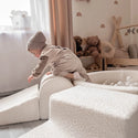 Ensemble Éléments + Piscine à balles carrée 90x90x40cm Bouclé Blanc - Mimii