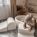 Ensemble Éléments + Piscine à balles carrée 90x90x40cm Bouclé Blanc - Mimii