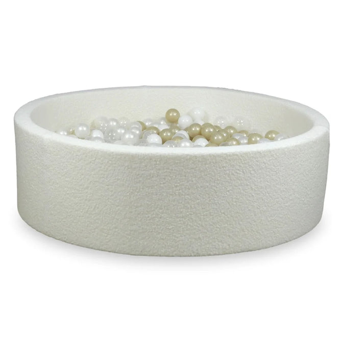 Piscine à balles XXXL Bouclé Blanc 130x40cm - Mimii