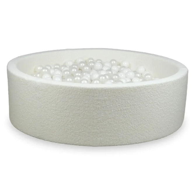 Piscine à balles XXXL Bouclé Blanc 130x40cm - Mimii