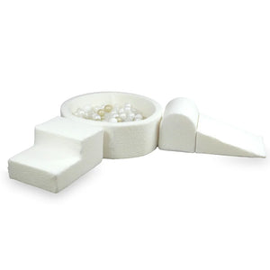 Set Eléments + Piscine à Balles 90x30cm Bouclé Blanc - Mimii