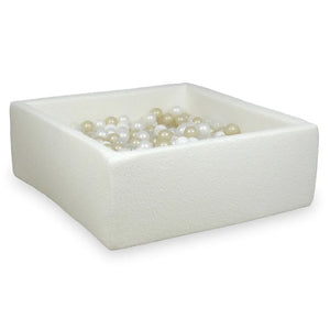 Ballenbak Bouclé 110 x 110 x 40 cm Wit - Mimii