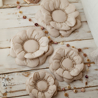 Bloem Kussen Decoratief – Naturel