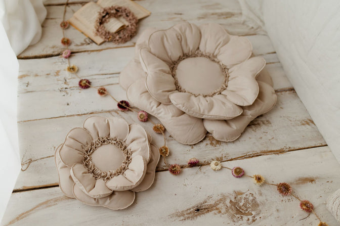 Bloem Kussen Decoratief – Naturel