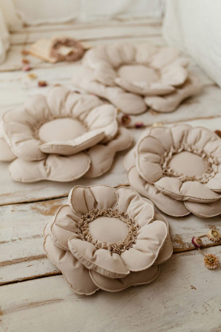 Bloem Kussen Decoratief – Naturel