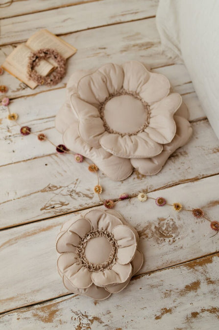 Bloem Kussen Decoratief – Naturel