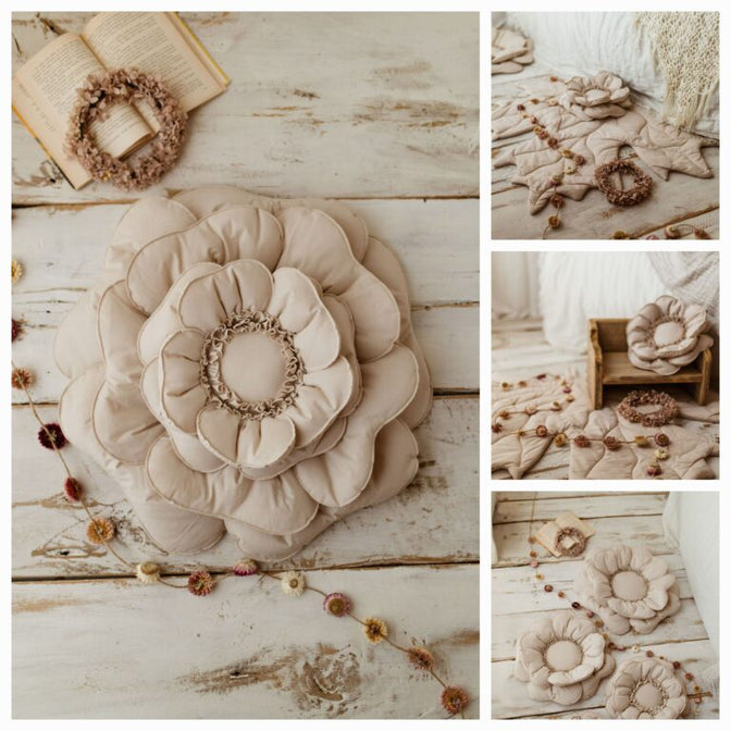 Bloem Kussen Decoratief – Naturel