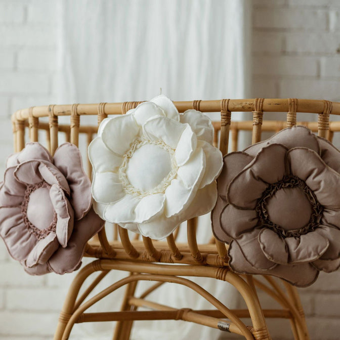 Bloem Kussen Decoratief – Wit
