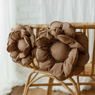 Bloem Kussen Decoratief – Caramel