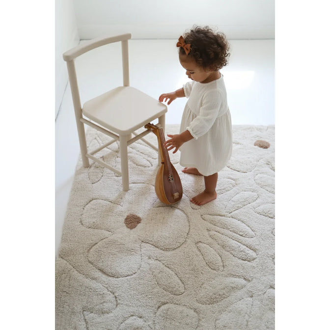 GENTLE FLORA tapijt Naturel – wasbaar