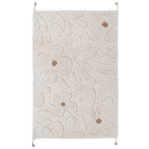 GENTLE FLORA tapijt Naturel – wasbaar