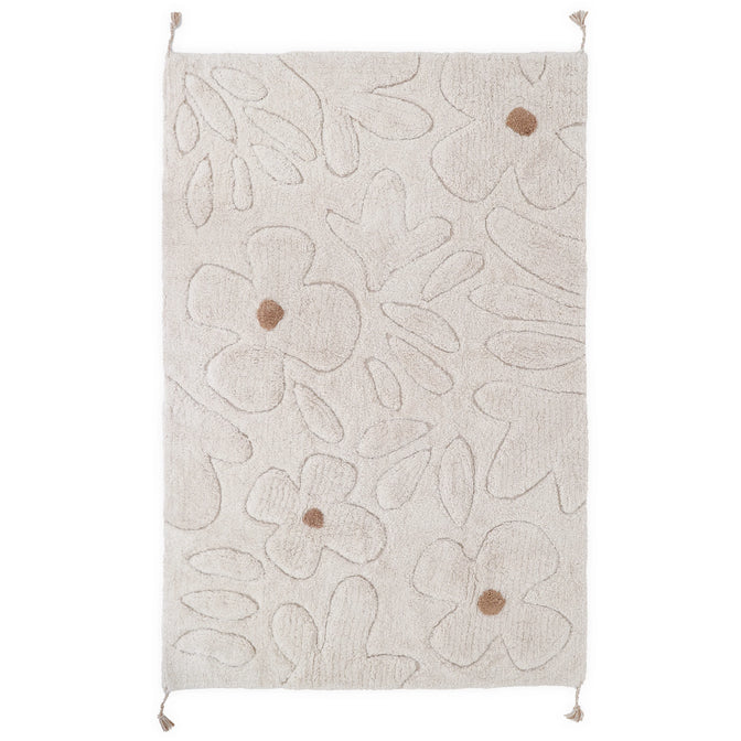 GENTLE FLORA tapijt Naturel – wasbaar