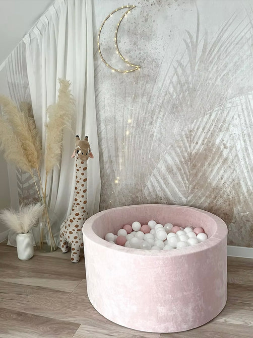 Ballenbak Soft Velvet Light Pink 90x40cm