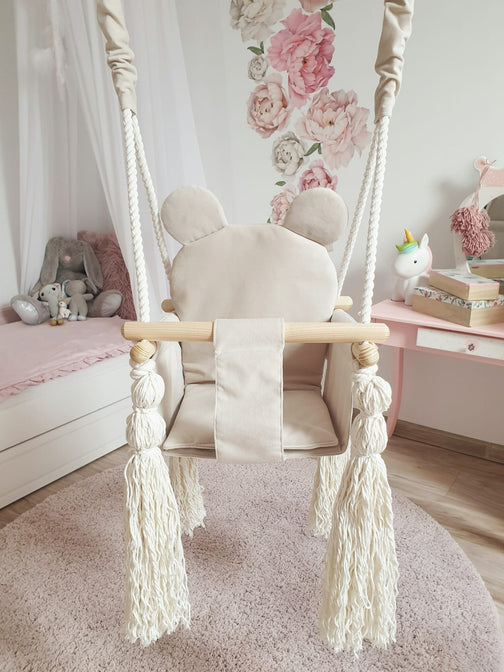 Balançoire bébé Teddy Bear Ecru - MOJE