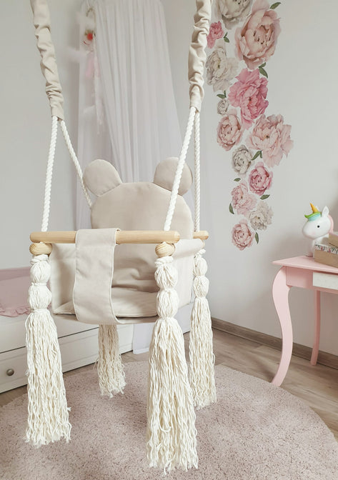Balançoire bébé Teddy Bear Ecru - MOJE