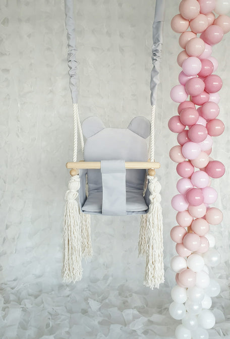 Balançoire bébé Ours en peluche Gris - MOJE