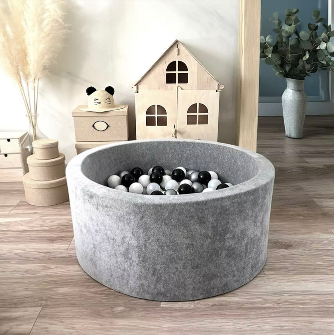 Ballenbak Soft Velvet Grey 90x40cm
