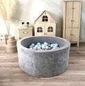 Ballenbak Soft Velvet Grey 90x40cm