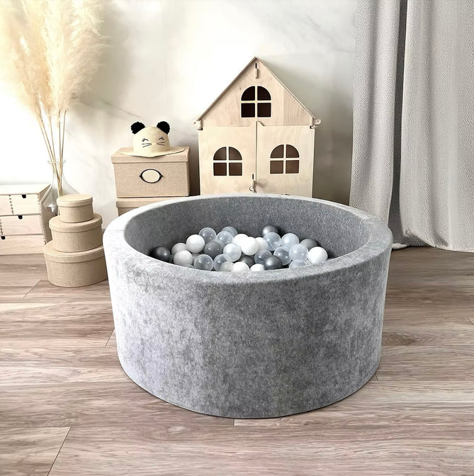 Ballenbak Soft Velvet Grey 90x40cm