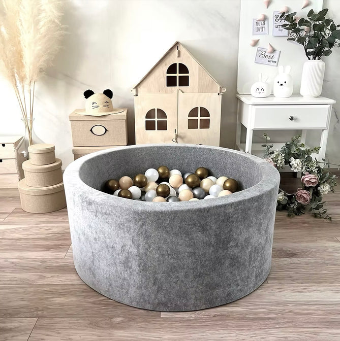 Ballenbak Soft Velvet Grey 90x40cm
