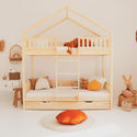 Yara Bunk Bed with Storage Drawer Natural - 90x190cm