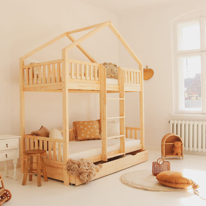 Yara Bunk Bed with Storage Drawer Natural - 90x190cm