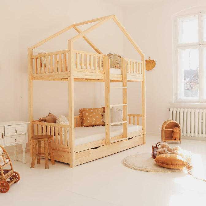Yara Bunk Bed with Storage Drawer Natural - 90x190cm