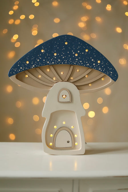Paddestoel Starry Night Blue Nachtlamp