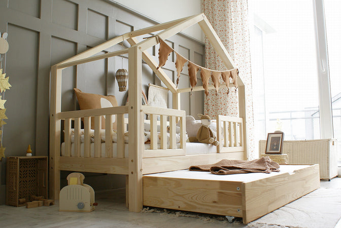 Bedhuisje Yara Duo met bedlade Naturel - 90x190cm