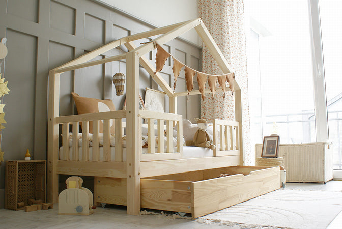 Bedhuisje Yara Duo met bedlade Naturel - 90x190cm